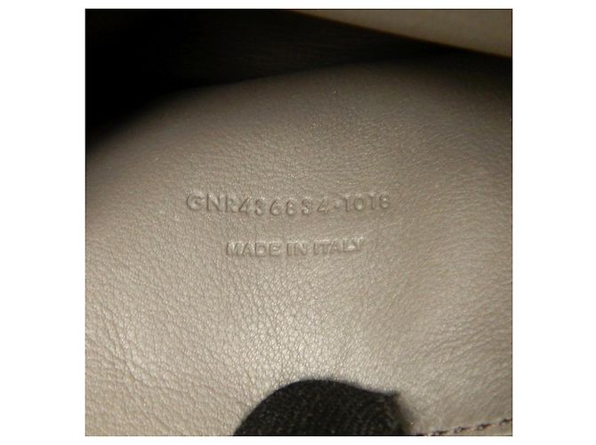 Borsa YVES SAINT LAURENT Downtown Cabas in pelle goffrata Marrone Giallo - vista 26