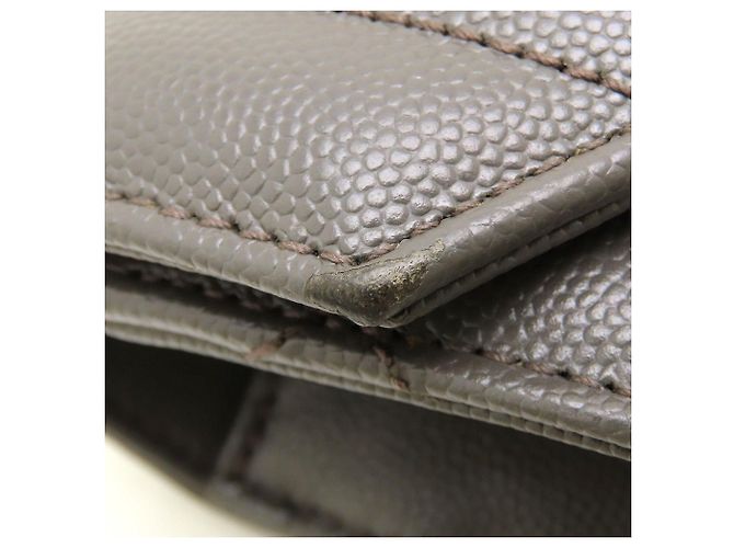 Borsa a tracolla in pelle grigia Yves Saint Laurent Marrone - vista 15