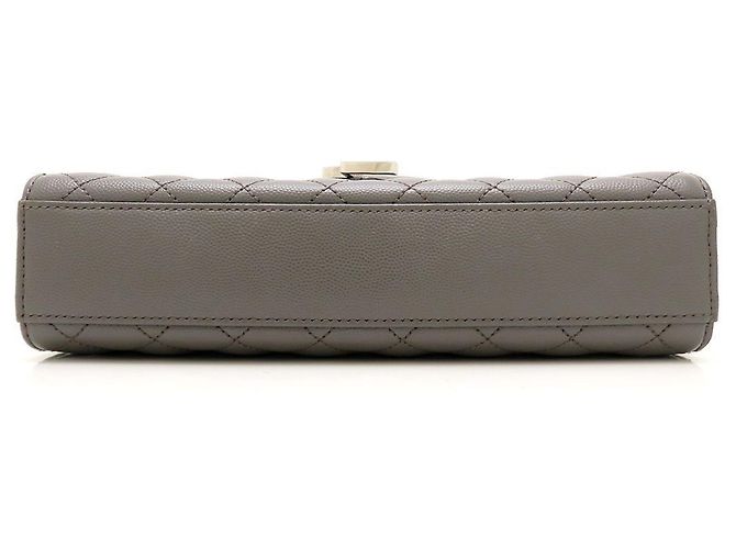 Borsa a tracolla in pelle grigia Yves Saint Laurent Marrone - vista 4