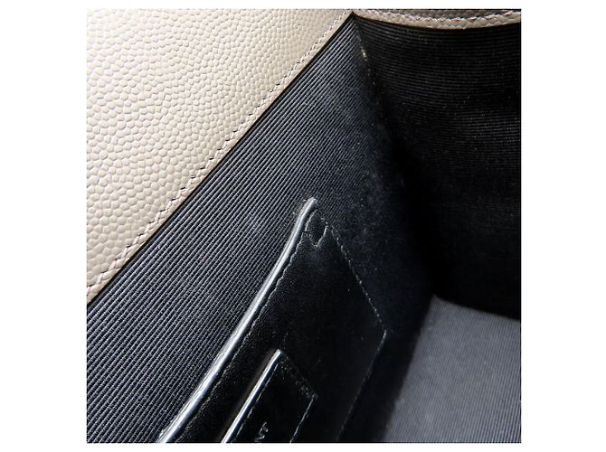 Borsa a tracolla in pelle grigia Yves Saint Laurent Marrone - vista 7