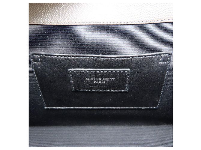 Borsa a tracolla in pelle grigia Yves Saint Laurent Marrone - vista 9