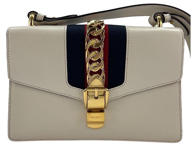 Borsa a tracolla Gucci Sylvie Small Bianco - vista 2