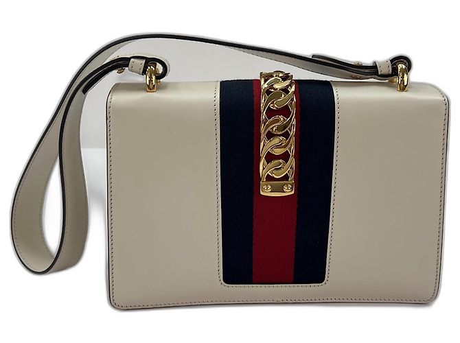 Borsa a tracolla Gucci Sylvie Small Bianco - vista 3
