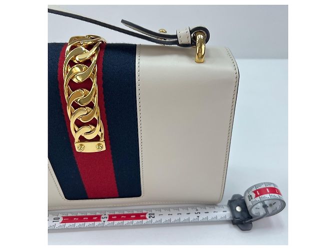 Borsa a tracolla Gucci Sylvie Small Bianco - vista 4