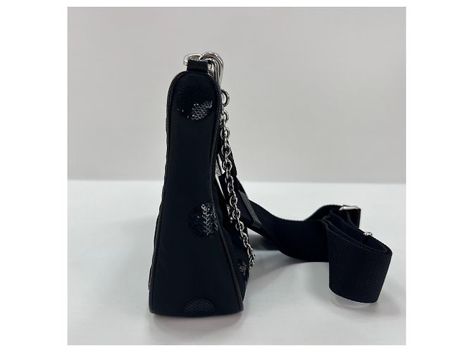Borsa Prada 2005 Re-Nylon con paillettes Nero - vista 5
