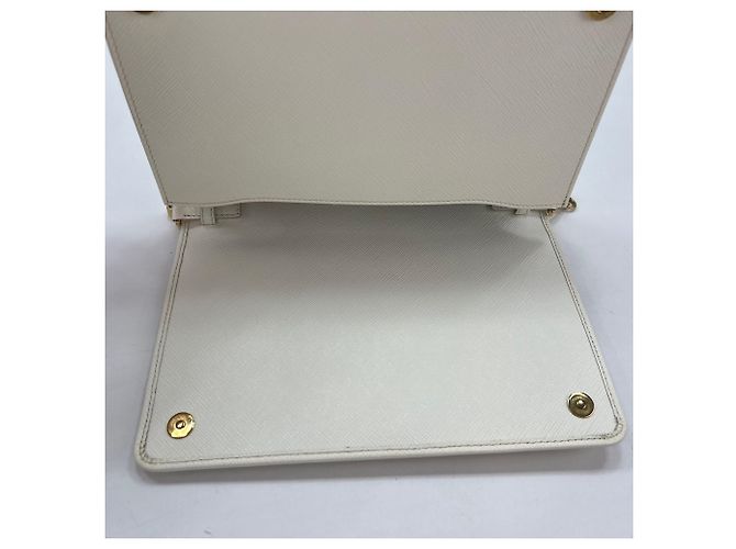 Prada Mini Handtasche Logo Shoulder Bag Weiß - Ansicht 8