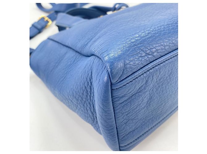 Borsa a tracolla Prada Vitello in blu - vista 7
