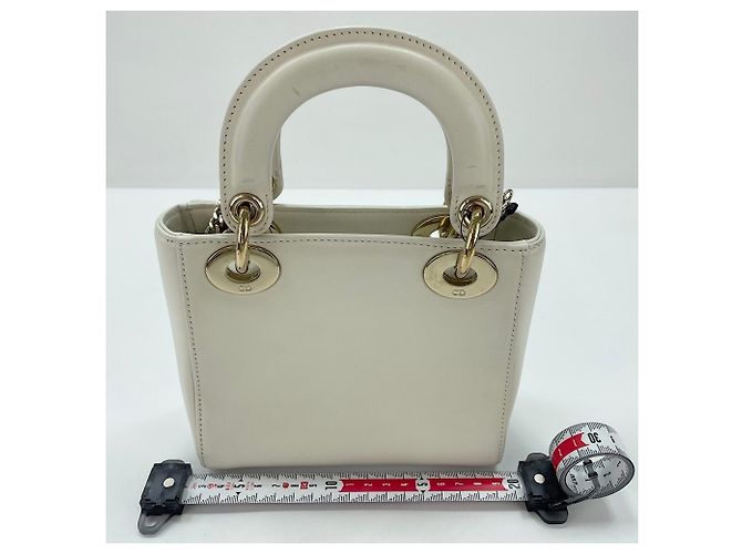 Sac à épaule Lady Mini Christian Dior Blanc - vue 3