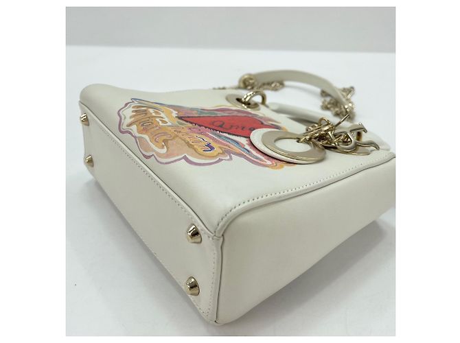 Sac à épaule Lady Mini Christian Dior Blanc - vue 8