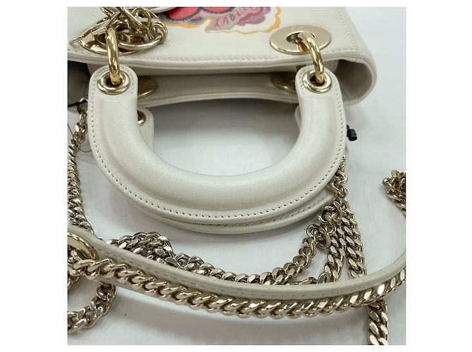 Sac à épaule Lady Mini Christian Dior Blanc - vue 9