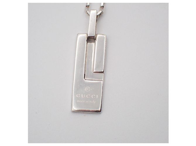 Gucci Logo Plate Sterling Silver Silvery - view 2