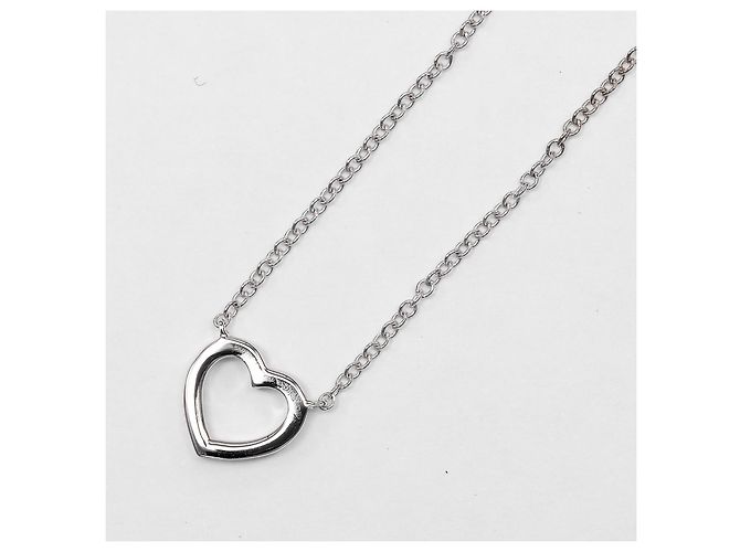 Pendente Tiffany & Co. Metro Heart in oro bianco 18K e diamanti Mini Argento - vista 2