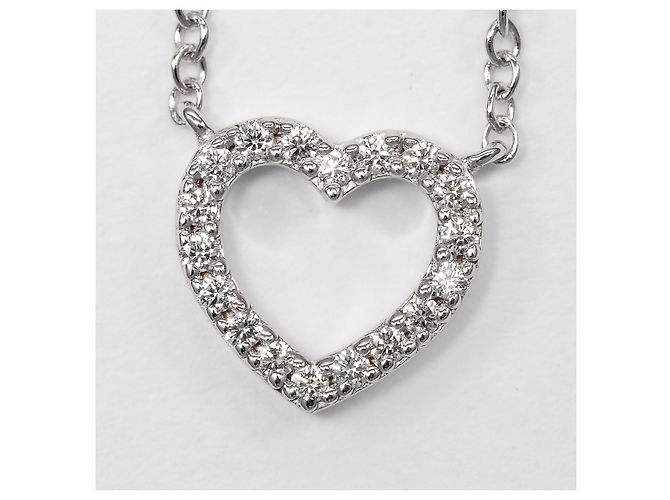 Pendente Tiffany & Co. Metro Heart in oro bianco 18K e diamanti Mini Argento - vista 3
