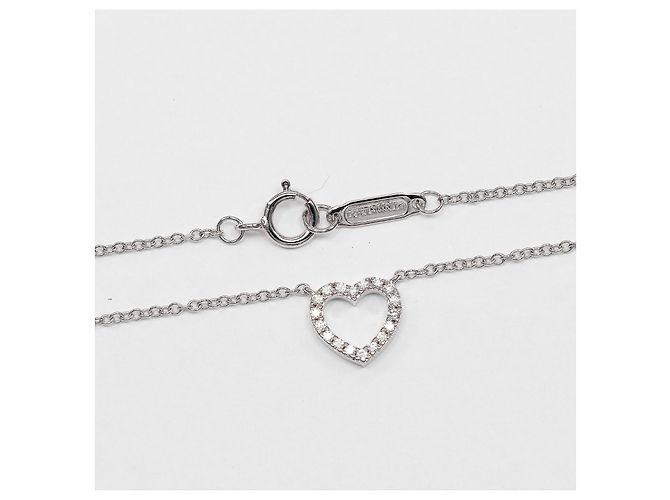 Pendente Tiffany & Co. Metro Heart in oro bianco 18K e diamanti Mini Argento - vista 4