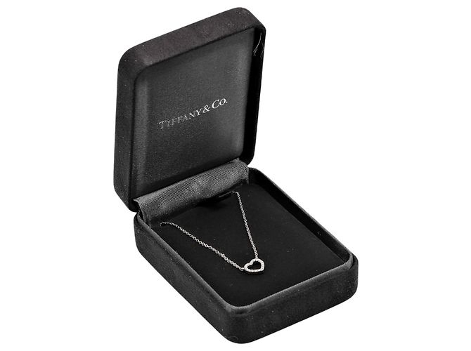 Pendente Tiffany & Co. Metro Heart in oro bianco 18K e diamanti Mini Argento - vista 7