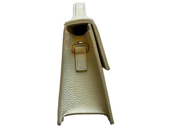 Jacquemus Le Bambinou Flap Ivory martellata Grand Bambino Beige - vista 4