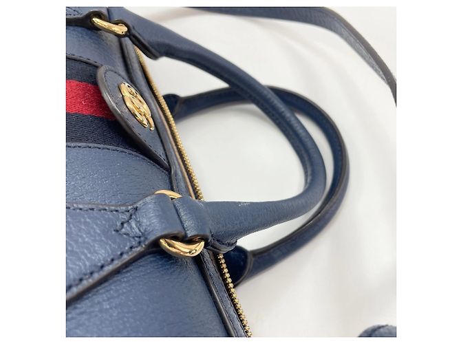 Borsa Boston Gucci Ophidia in Navy Blu navy - vista 8