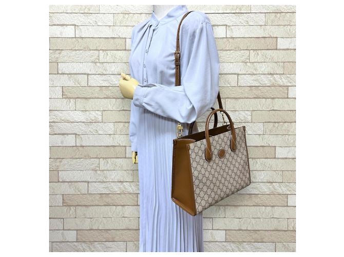 Borsa Tote Gucci GG Small Marrone - vista 2