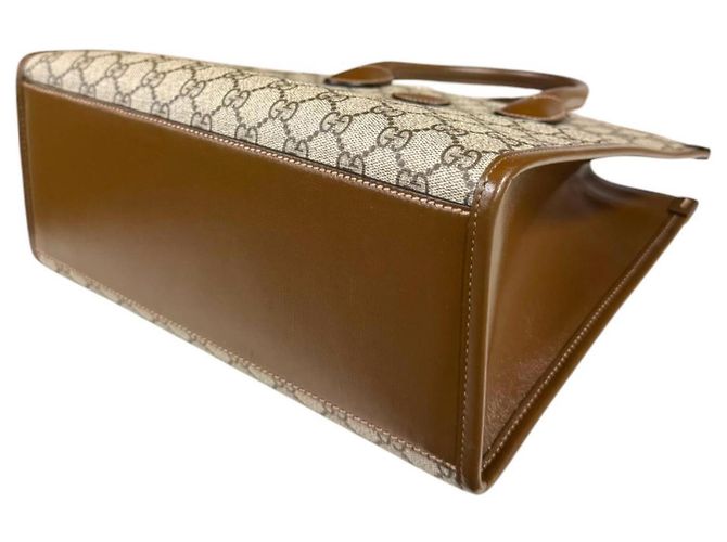Borsa Tote Gucci GG Small Marrone - vista 5