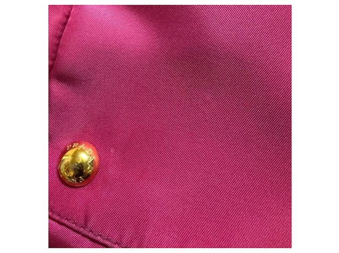 Borsa a tracolla Prada in nylon rosa - vista 10