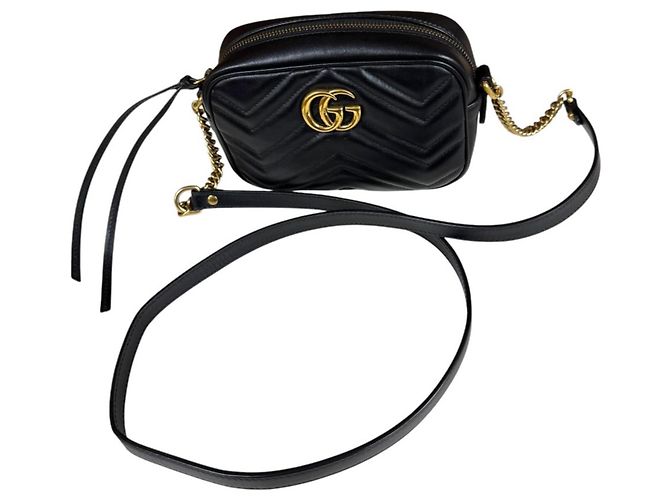 Borsa a tracolla Gucci GG Marmont Nero - vista 12