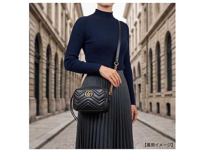 Borsa a tracolla Gucci GG Marmont Nero - vista 13