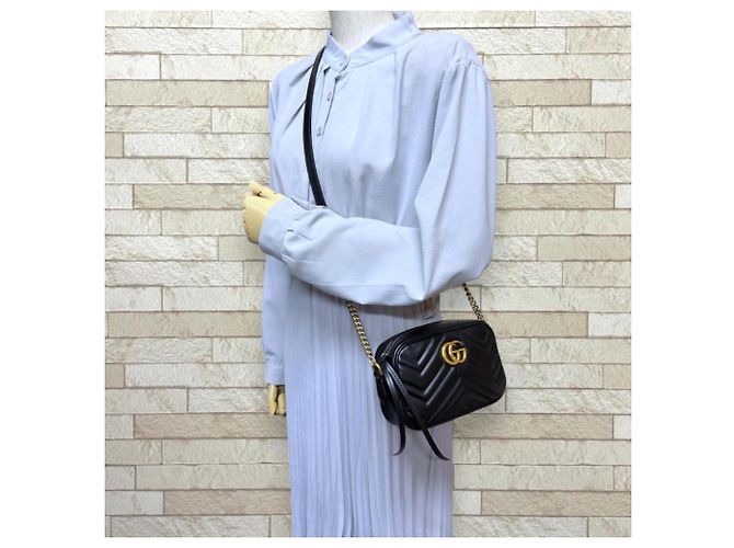 Borsa a tracolla Gucci GG Marmont Nero - vista 2