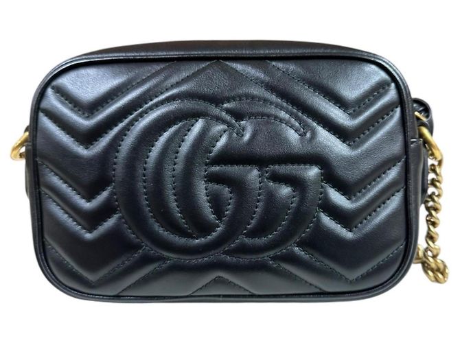 Borsa a tracolla Gucci GG Marmont Nero - vista 3