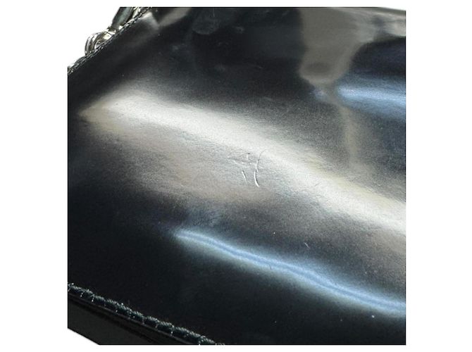 Borsa a tracolla in pelle smaltata Prada Nero - vista 11