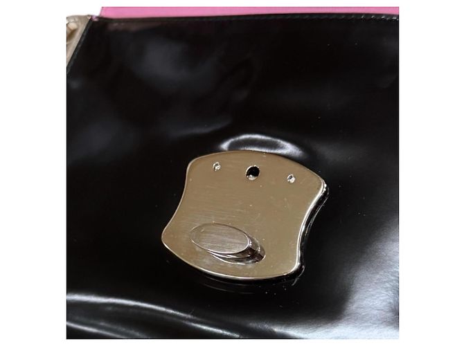 Borsa a tracolla in pelle smaltata Prada Nero - vista 12