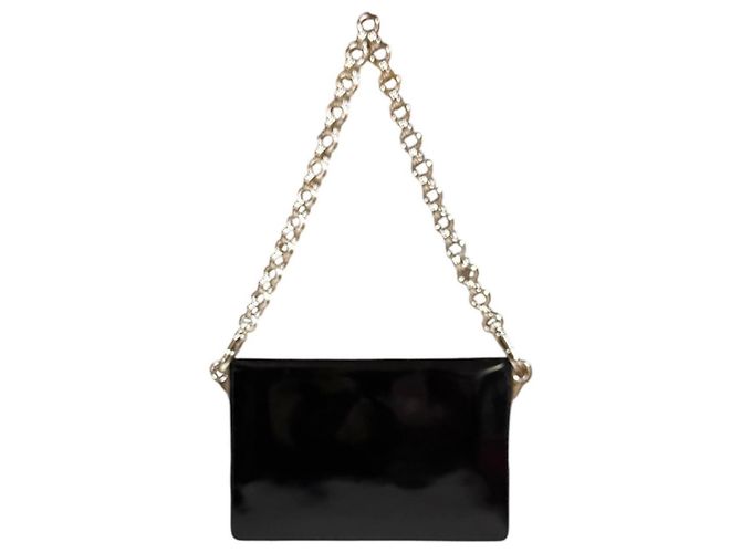 Borsa a tracolla in pelle smaltata Prada Nero - vista 3