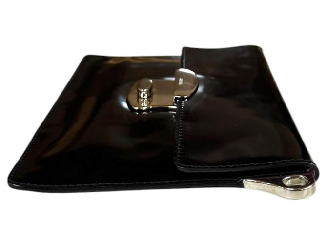Borsa a tracolla in pelle smaltata Prada Nero - vista 5