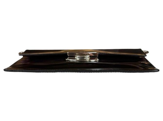 Borsa a tracolla in pelle smaltata Prada Nero - vista 6