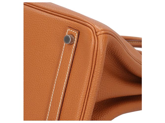 Hermès Borsa Hermes Birkin 30 in pelle Togo marrone D'oro - vista 10