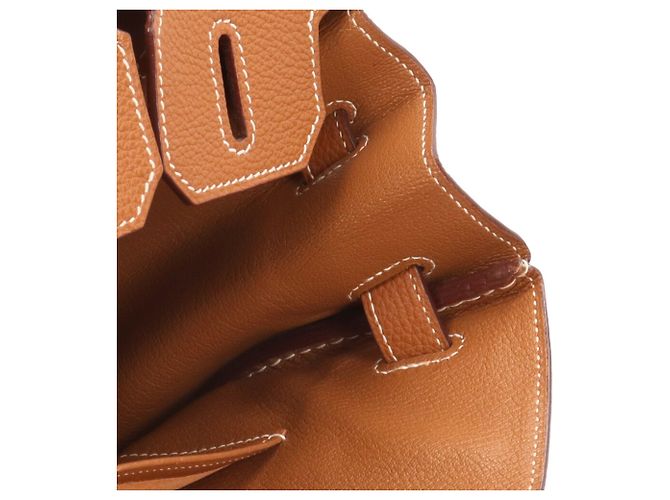 Hermès Borsa Hermes Birkin 30 in pelle Togo marrone D'oro - vista 11