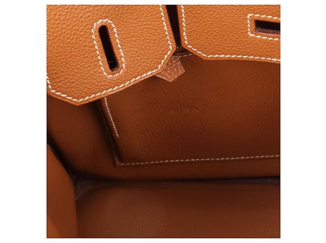 Hermès Borsa Hermes Birkin 30 in pelle Togo marrone D'oro - vista 12