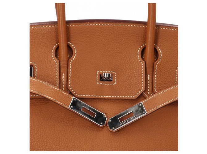 Hermès Borsa Hermes Birkin 30 in pelle Togo marrone D'oro - vista 13