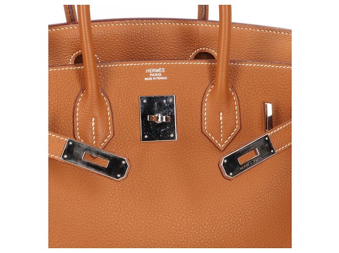 Hermès Borsa Hermes Birkin 30 in pelle Togo marrone D'oro - vista 14