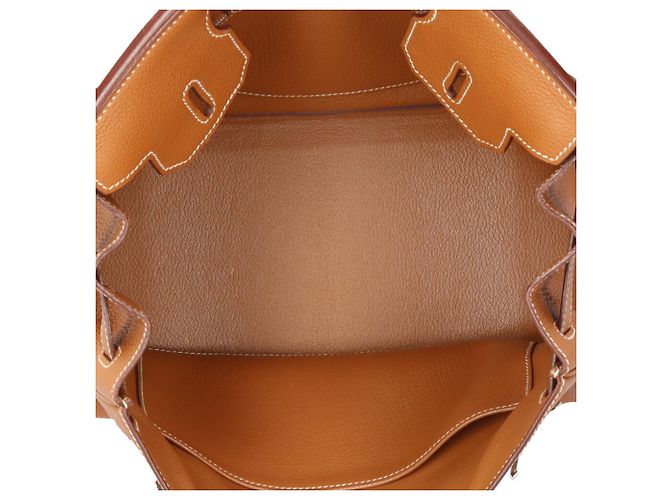 Hermès Borsa Hermes Birkin 30 in pelle Togo marrone D'oro - vista 6