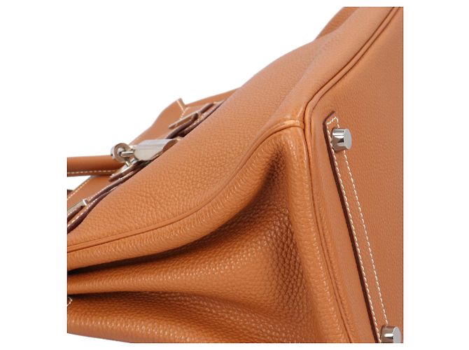 Hermès Borsa Hermes Birkin 30 in pelle Togo marrone D'oro - vista 7