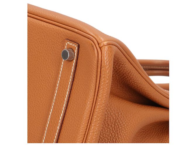 Hermès Borsa Hermes Birkin 30 in pelle Togo marrone D'oro - vista 8