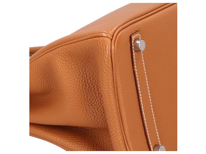 Hermès Borsa Hermes Birkin 30 in pelle Togo marrone D'oro - vista 9