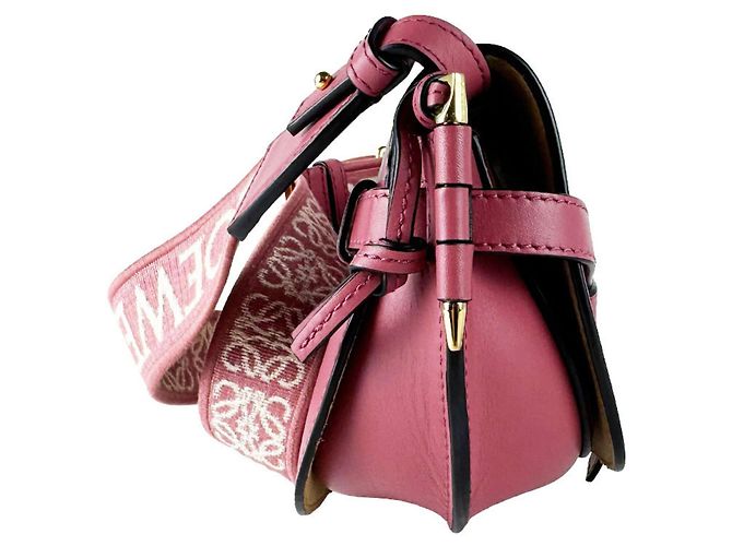 Borsa a tracolla in pelle Loewe Gate Dual Mini Rosa - vista 2