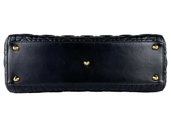 Borsa Christian Dior Lady Large in pelle di agnello Nero - vista 4