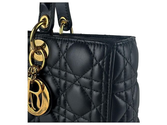 Borsa Christian Dior Lady Large in pelle di agnello Nero - vista 6