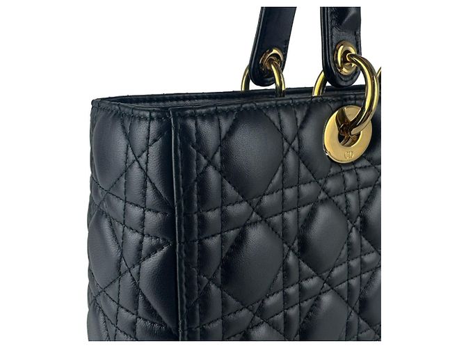 Borsa Christian Dior Lady Large in pelle di agnello Nero - vista 7