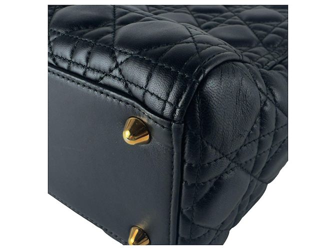 Borsa Christian Dior Lady Large in pelle di agnello Nero - vista 8
