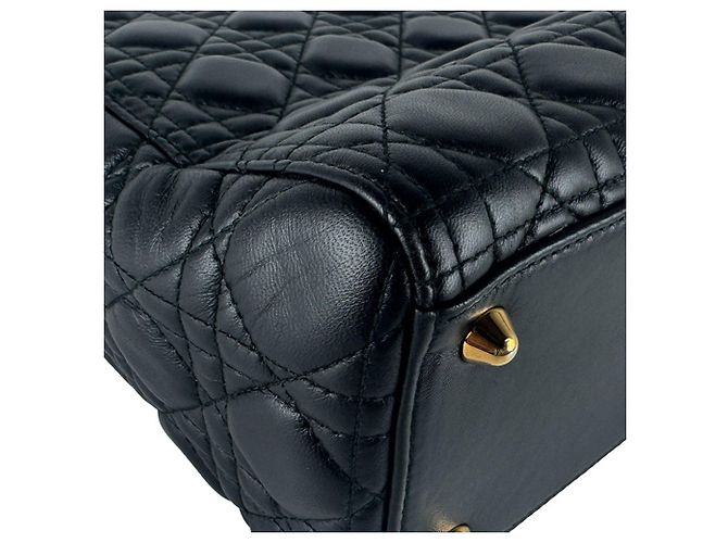 Borsa Christian Dior Lady Large in pelle di agnello Nero - vista 9