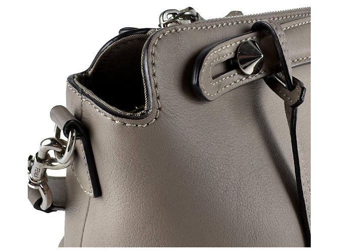 Borsa a tracolla media in pelle Fendi By The Way Grigio - vista 7