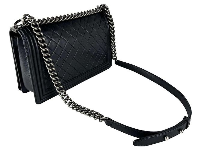 Borsa a tracolla Chanel Boy Nero - vista 10
